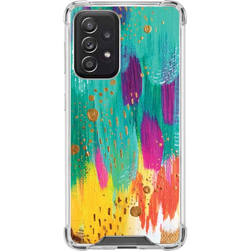 Etta Vee Turquoise Brush Stroke Galaxy A52 5G Clear Case