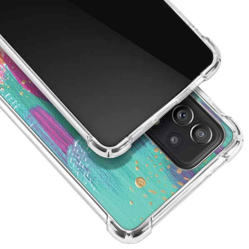 Etta Vee Turquoise Brush Stroke Galaxy A52 5G Clear Case