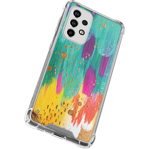 Etta Vee Turquoise Brush Stroke Galaxy A53 5G Clear Case