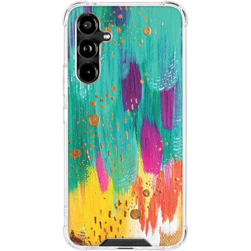 Turquoise Brush Stroke by Etta Vee Galaxy A54 5G Clear Case