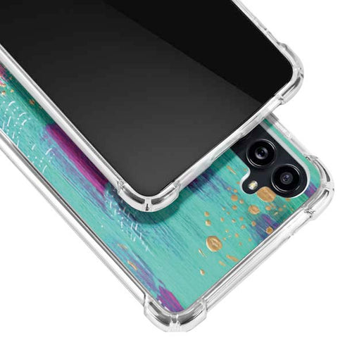 Turquoise Brush Stroke by Etta Vee Galaxy A54 5G Clear Case