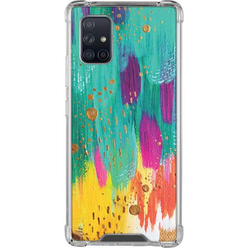 Etta Vee Turquoise Brush Stroke Galaxy A71 5G Clear Case