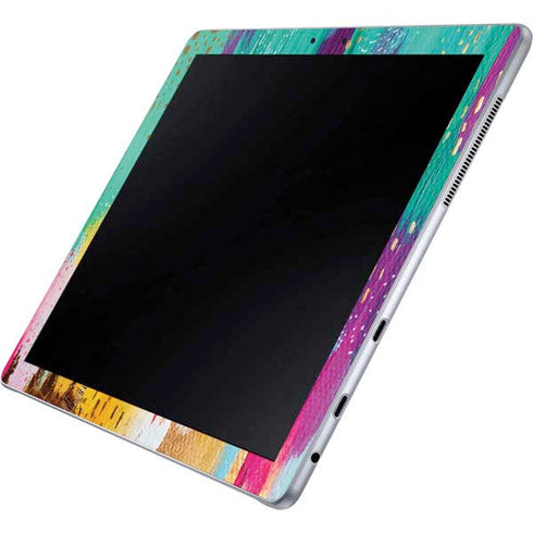 Etta Vee Turquoise Brush Stroke Galaxy Book 12in Skin