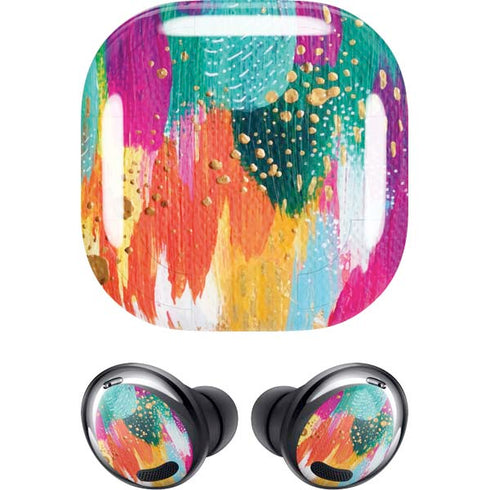 Etta Vee Turquoise Brush Stroke Galaxy Buds Pro Skin