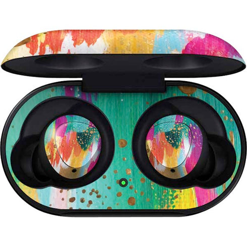 Etta Vee Turquoise Brush Stroke Galaxy Buds Skin