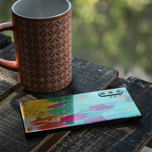 Etta Vee Turquoise Brush Stroke Galaxy Note 10 Plus Skin