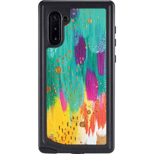 Etta Vee Turquoise Brush Stroke Galaxy Note 10 Waterproof Case