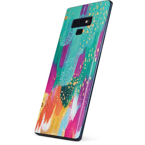 Etta Vee Turquoise Brush Stroke Galaxy Note 9 Skin