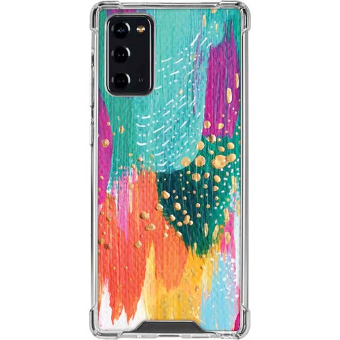 Etta Vee Turquoise Brush Stroke Galaxy Note20 5G Clear Case