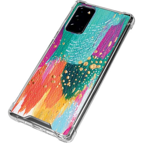 Etta Vee Turquoise Brush Stroke Galaxy Note20 5G Clear Case