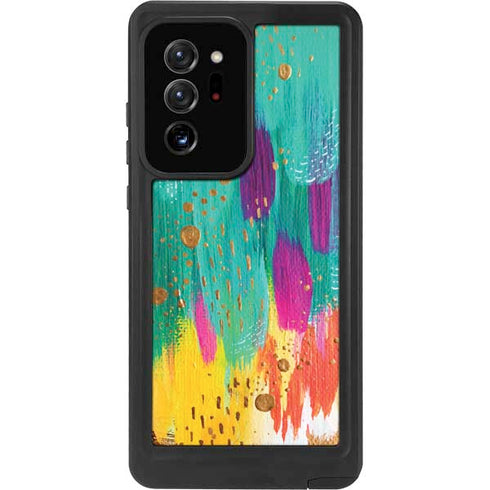 Etta Vee Turquoise Brush Stroke Galaxy Note20 Ultra 5G Waterproof Case