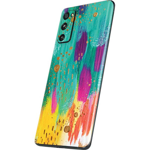 Etta Vee Turquoise Brush Stroke Galaxy S20 Fan Edition Skin