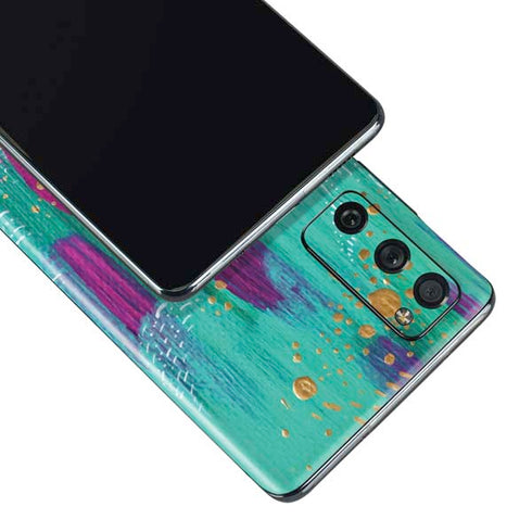 Etta Vee Turquoise Brush Stroke Galaxy S20 Fan Edition Skin