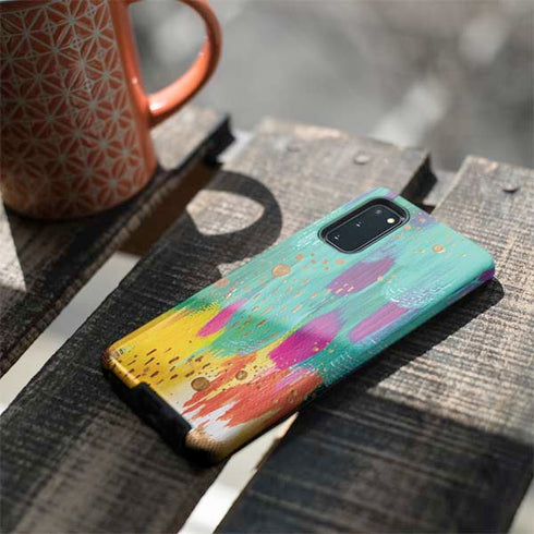Etta Vee Turquoise Brush Stroke Galaxy S20 Pro Case