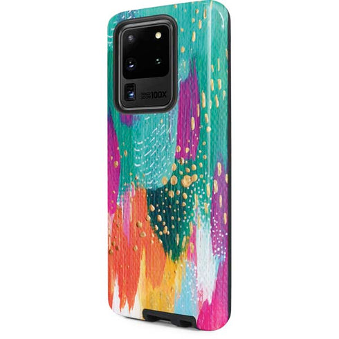 Etta Vee Turquoise Brush Stroke Galaxy S20 Ultra 5G Pro Case