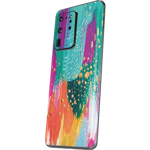 Etta Vee Turquoise Brush Stroke Galaxy S20 Ultra 5G Skin