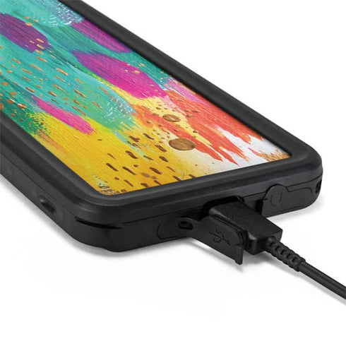 Etta Vee Turquoise Brush Stroke Galaxy S20 Waterproof Case