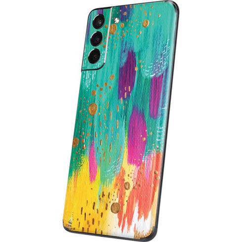 Etta Vee Turquoise Brush Stroke Galaxy S21 5G Skin