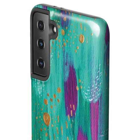 Etta Vee Turquoise Brush Stroke Galaxy S21 Plus 5G Pro Case