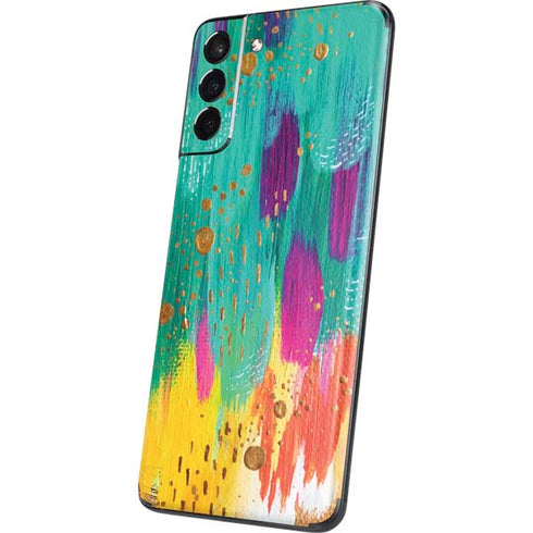 Etta Vee Turquoise Brush Stroke Galaxy S21 Plus 5G Skin