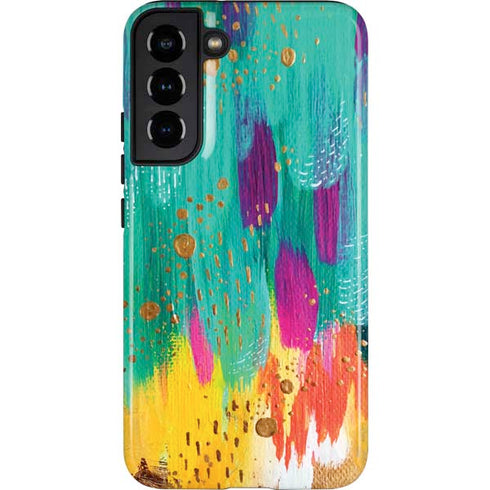 Etta Vee Turquoise Brush Stroke Galaxy S22 Plus Pro Case