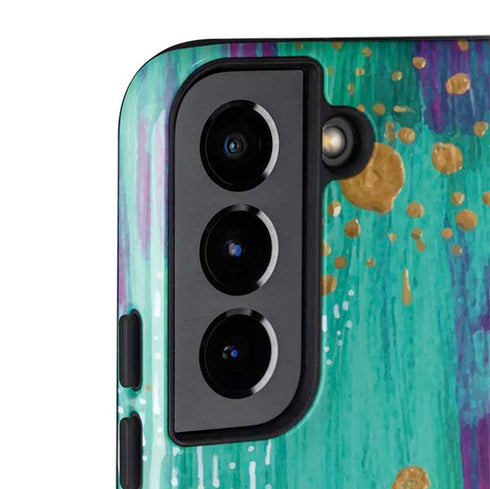 Etta Vee Turquoise Brush Stroke Galaxy S22 Pro Case