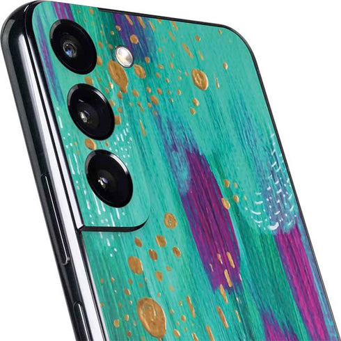 Etta Vee Turquoise Brush Stroke Galaxy S22 Skin