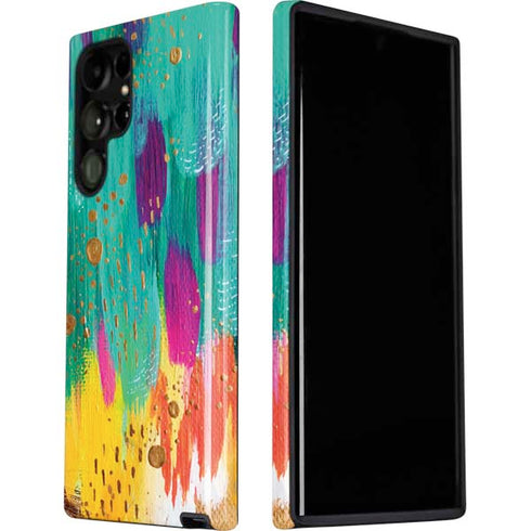 Etta Vee Turquoise Brush Stroke Galaxy S22 Ultra Pro Case
