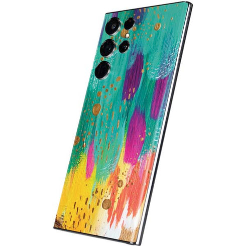 Etta Vee Turquoise Brush Stroke Galaxy S22 Ultra Skin