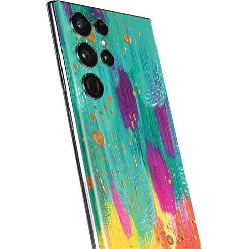 Etta Vee Turquoise Brush Stroke Galaxy S22 Ultra Skin
