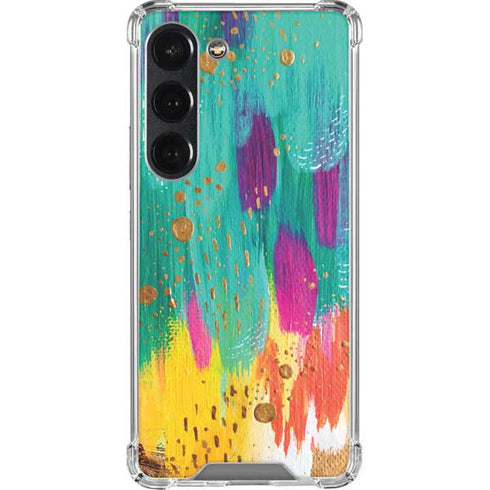 Etta Vee Turquoise Brush Stroke Galaxy S23 Clear Case