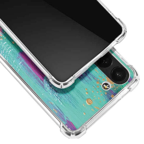 Etta Vee Turquoise Brush Stroke Galaxy S23 Clear Case
