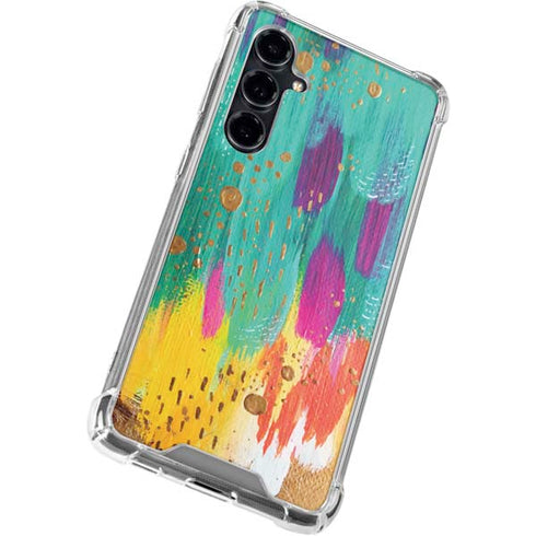 Turquoise Brush Stroke by Etta Vee Galaxy S23 FE Clear Case