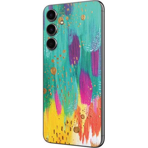 Turquoise Brush Stroke by Etta Vee Galaxy S23 FE Skin