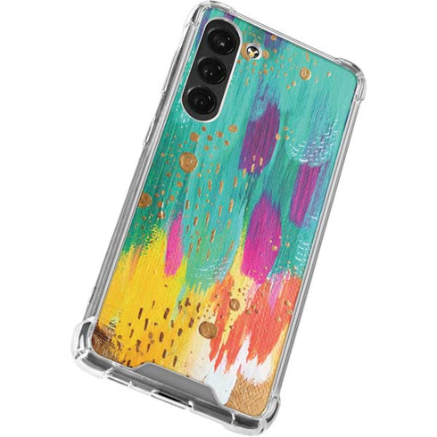 Etta Vee Turquoise Brush Stroke Galaxy S23 Plus Clear Case