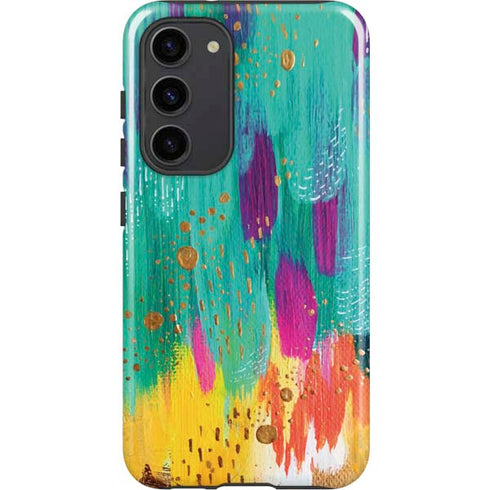 Etta Vee Turquoise Brush Stroke Galaxy S23 Plus Pro Case