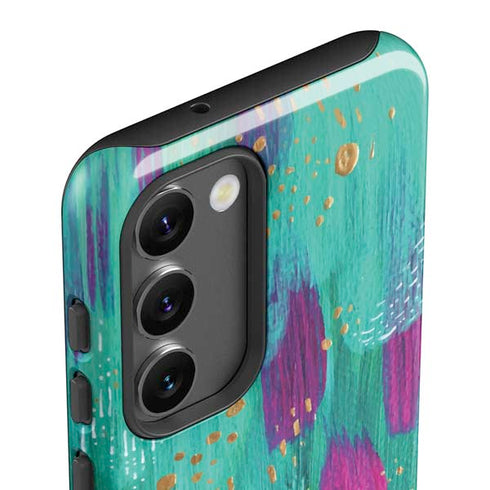 Etta Vee Turquoise Brush Stroke Galaxy S23 Plus Pro Case
