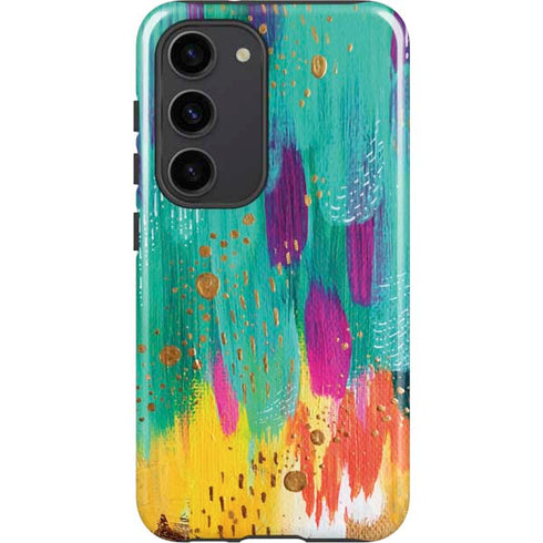 Etta Vee Turquoise Brush Stroke Galaxy S23 Pro Case