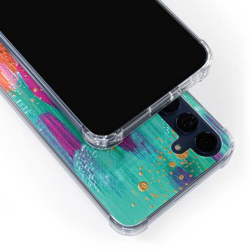 Turquoise Brush Stroke by Etta Vee Galaxy S24 Clear Case