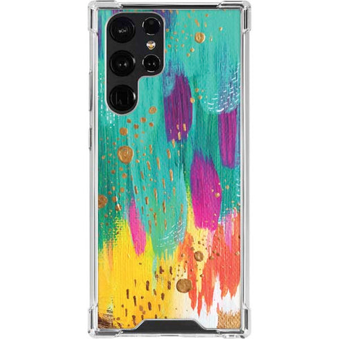 Turquoise Brush Stroke by Etta Vee Galaxy S24 Ultra Clear Case