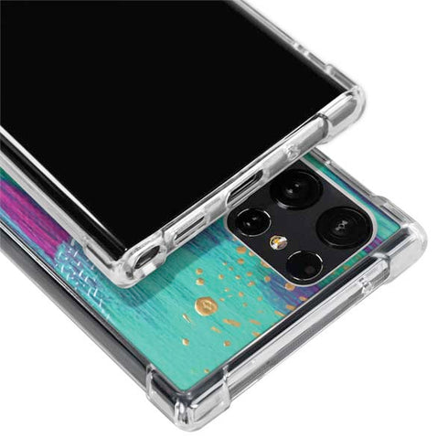 Turquoise Brush Stroke by Etta Vee Galaxy S24 Ultra Clear Case