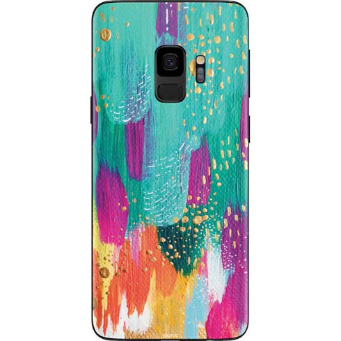 Etta Vee Turquoise Brush Stroke Galaxy S9 Skin