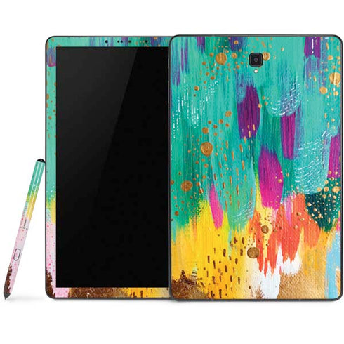 Etta Vee Turquoise Brush Stroke Samsung Galaxy Tab Skin