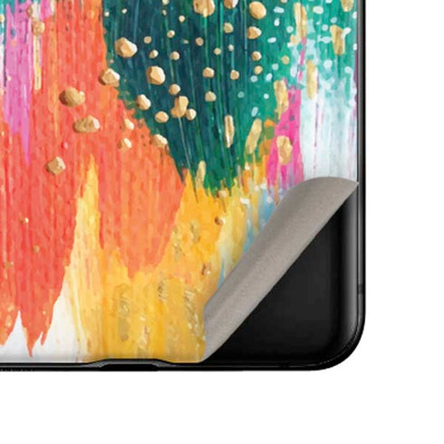 Etta Vee Turquoise Brush Stroke Galaxy Z Flip Skin