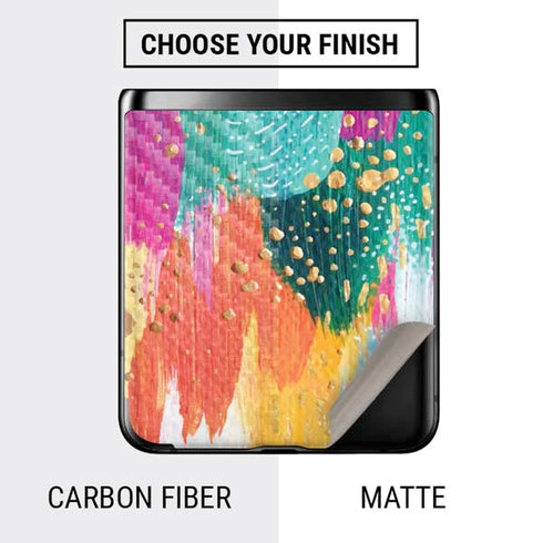 Etta Vee Turquoise Brush Stroke Galaxy Z Flip Skin