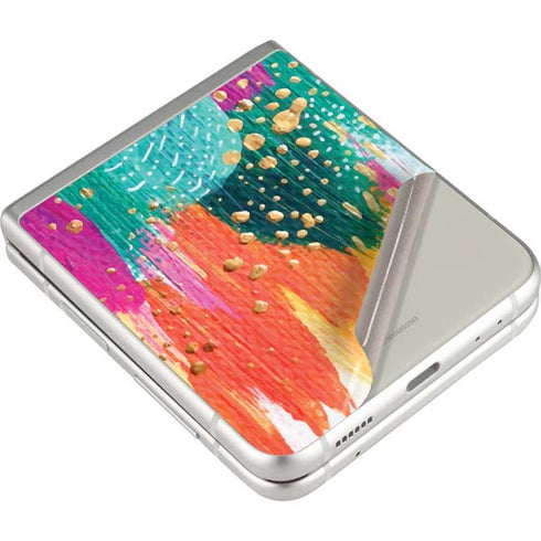 Etta Vee Turquoise Brush Stroke Galaxy Z Flip3 5G Skin
