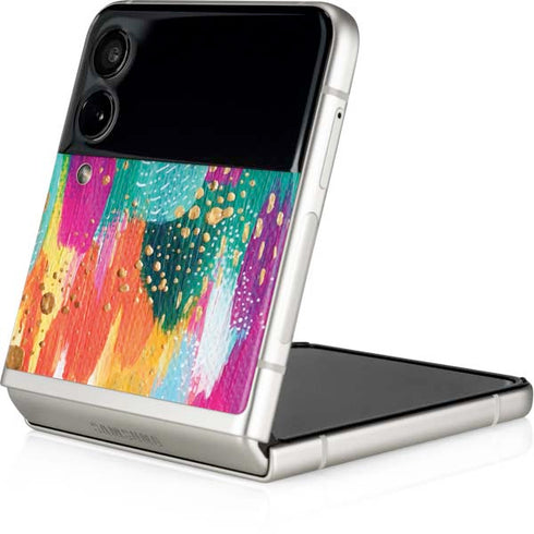 Etta Vee Turquoise Brush Stroke Galaxy Z Flip3 5G Skin