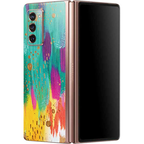 Etta Vee Turquoise Brush Stroke Galaxy Z Fold2 5G Skin