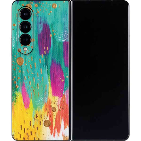Etta Vee Turquoise Brush Stroke Galaxy Z Fold4 5G Skin