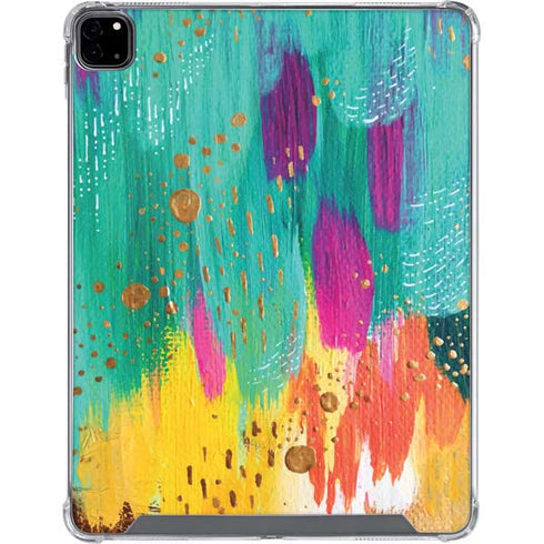 Etta Vee Turquoise Brush Stroke iPad Pro 12.9in (2020) Clear Case